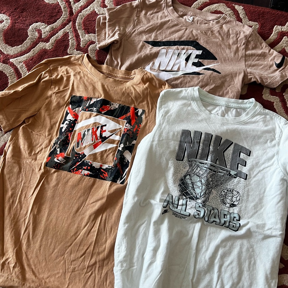 Nike Kids Short Sleeve Tees - Brown, White